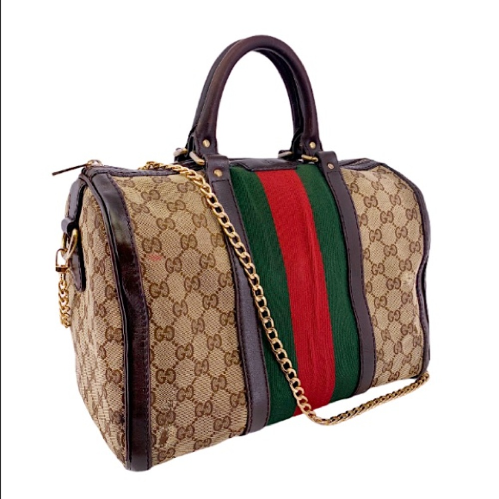 VINTAGE GUCCI WEB ORIGINAL GG BOSTON MM